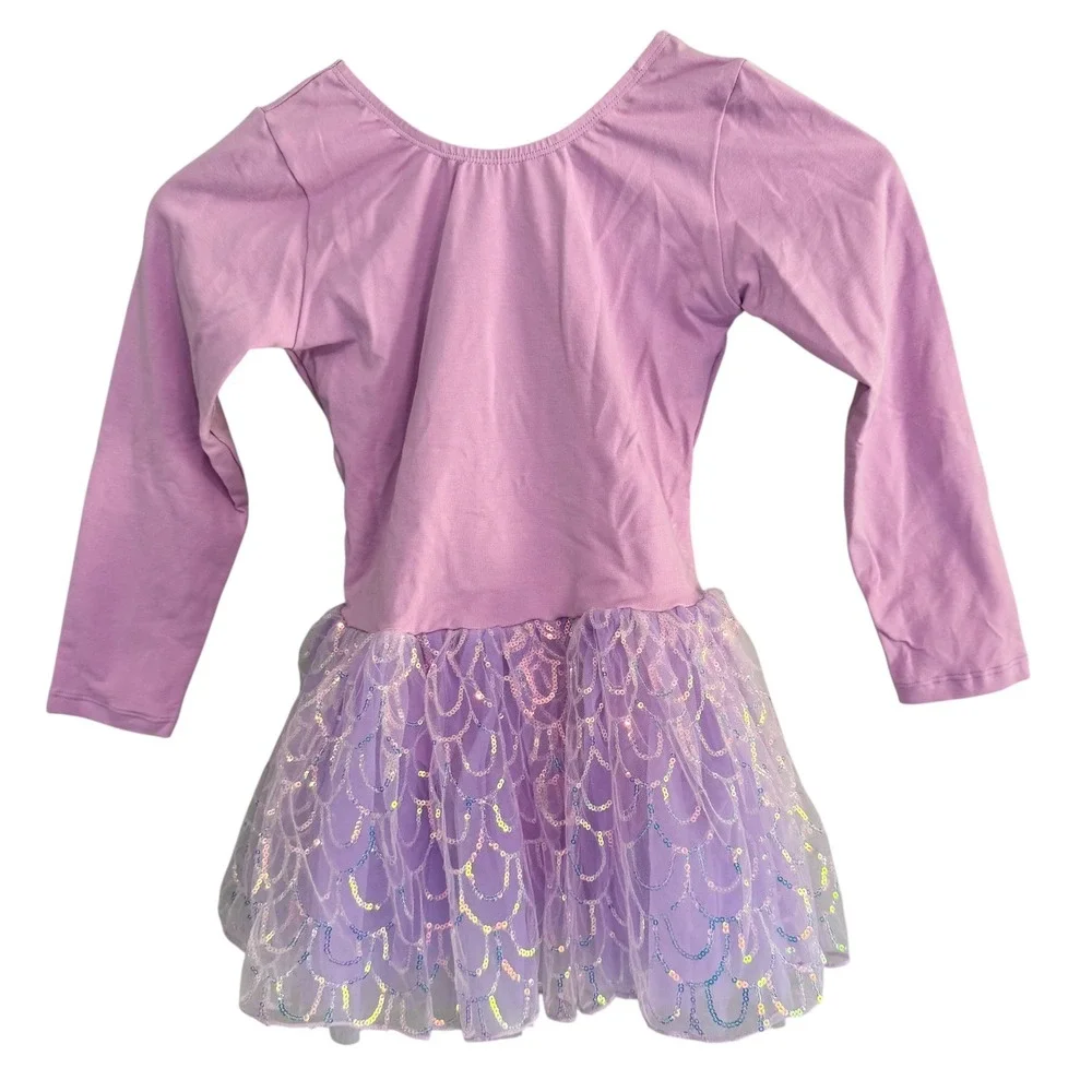Girls‎ Purple Dance Leotard Dress Sparkle Tulle Tutu Skirt Size XXL